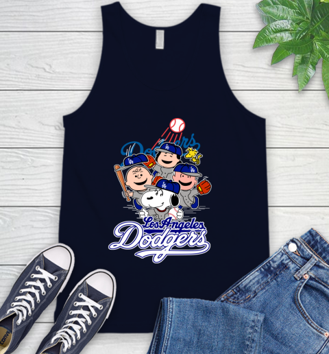 MLB Los Angeles Dodgers Snoopy Charlie Brown Woodstock The Peanuts Movie Baseball T Shirt_000 Tank Top 2