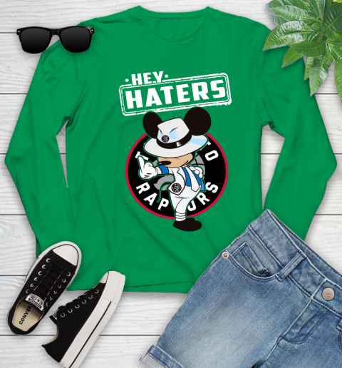 NBA Hey Haters Mickey Basketball Sports Toronto Raptors Youth Long Sleeve 7