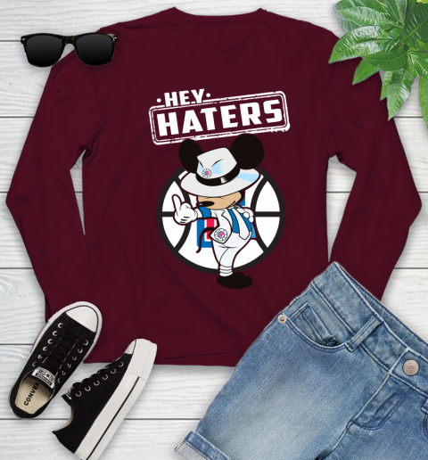 NBA Hey Haters Mickey Basketball Sports Los Angeles Clippers Youth Long Sleeve 6