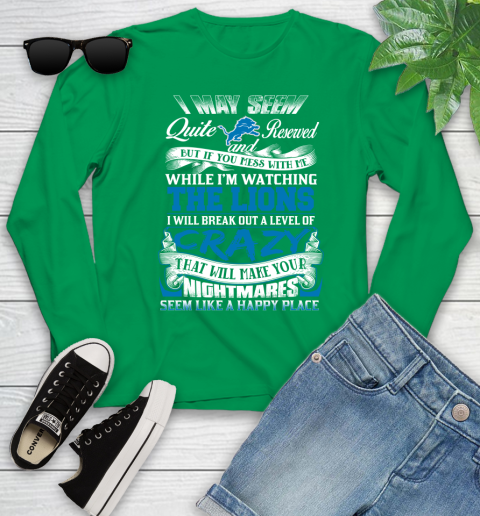 Detroit Lions NFL Football Don't Mess With Me While I'm Watching My Team Youth Long Sleeve 7