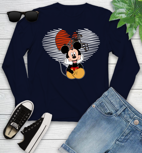 NFL Cleveland Browns The Heart Mickey Mouse Disney Football T Shirt_000 Youth Long Sleeve 2