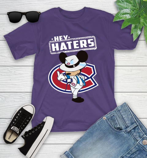 NHL Hey Haters Mickey Hockey Sports Montreal Canadiens Youth T-Shirt 3