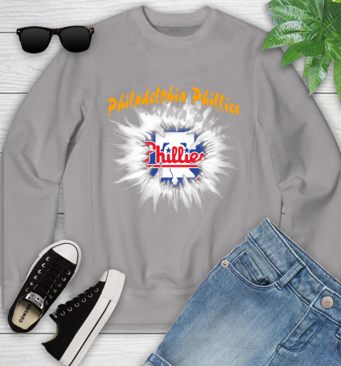Philadelphia Phillies MLB Baseball Adoring Fan Rip Sports Youth Sweatshirt 3