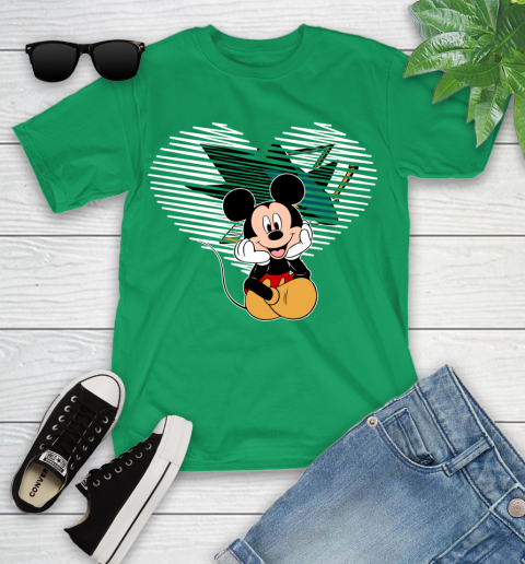 NHL San Jose Sharks The Heart Mickey Mouse Disney Hockey Youth T-Shirt 8