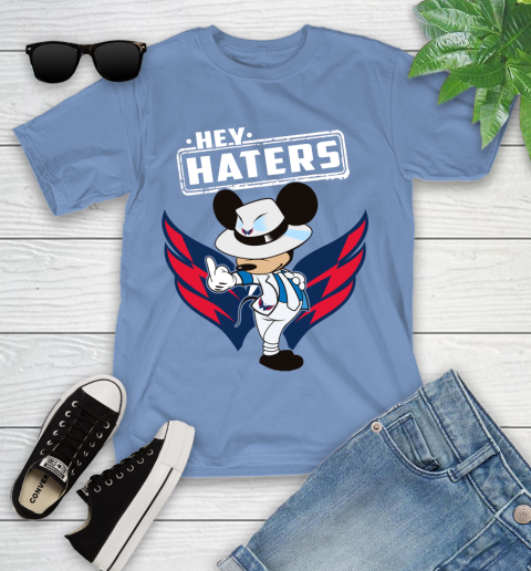 NHL Hey Haters Mickey Hockey Sports Washington Capitals Youth T-Shirt 15