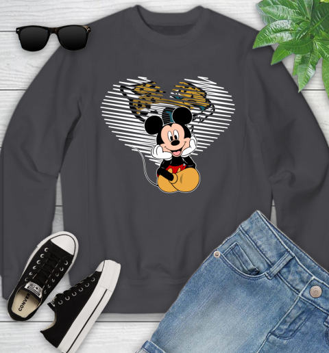 NFL Jacksonville Jaguars The Heart Mickey Mouse Disney Football T Shirt_000 Youth Sweatshirt 5