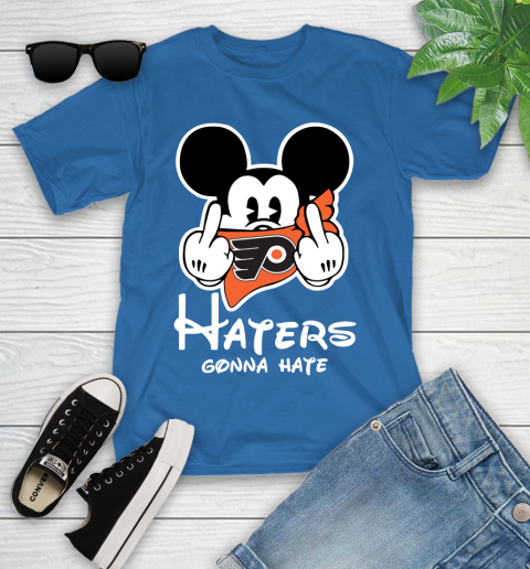 NHL Philadelphia Flyers Haters Gonna Hate Mickey Mouse Disney Hockey T Shirt Youth T-Shirt 12