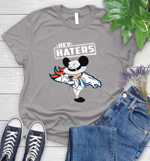 NFL Hey Haters Mickey Football Sports Denver Broncos Women's T-Shirt 5