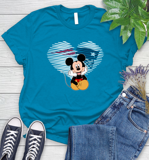 NFL New England Patriots The Heart Mickey Mouse Disney Football T Shirt_000 Women's T-Shirt 10