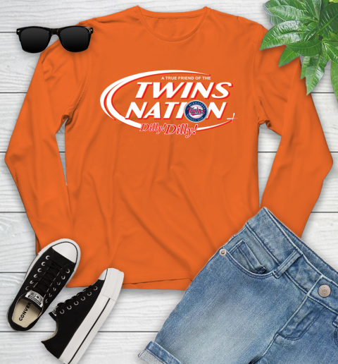 MLB A True Friend Of The Minnesota Twins Dilly Dilly Baseball Sports Youth Long Sleeve 3