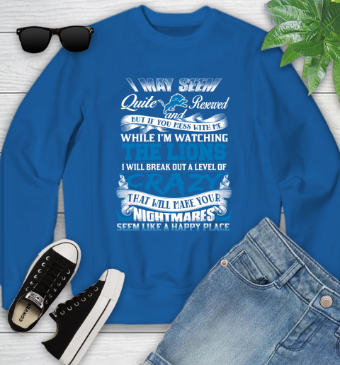 Detroit Lions NFL Football Don't Mess With Me While I'm Watching My Team Youth Sweatshirt 7