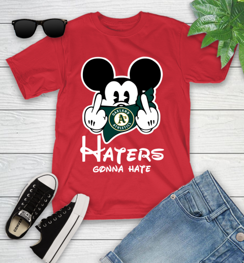 MLB Oakland Athletics Haters Gonna Hate Mickey Mouse Disney Baseball T Shirt_000 Youth T-Shirt 13