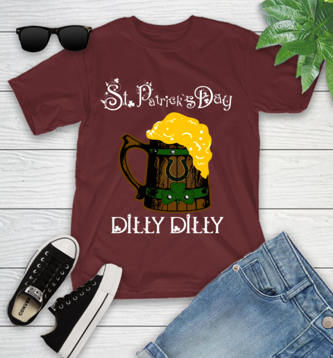 NFL Indianapolis Colts St Patrick's Day Dilly Dilly Beer Football Sports Youth T-Shirt 14