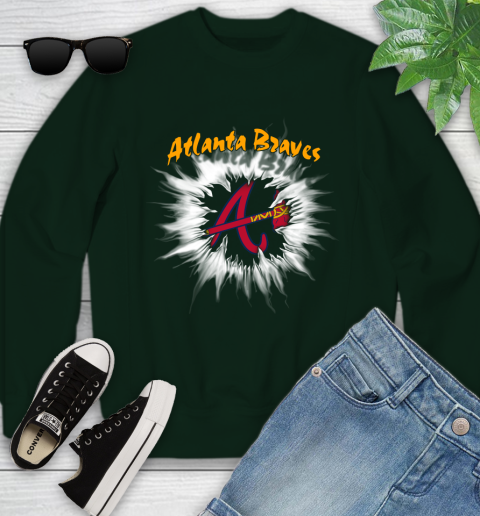 Atlanta Braves MLB Baseball Adoring Fan Rip Sports Youth Sweatshirt 9