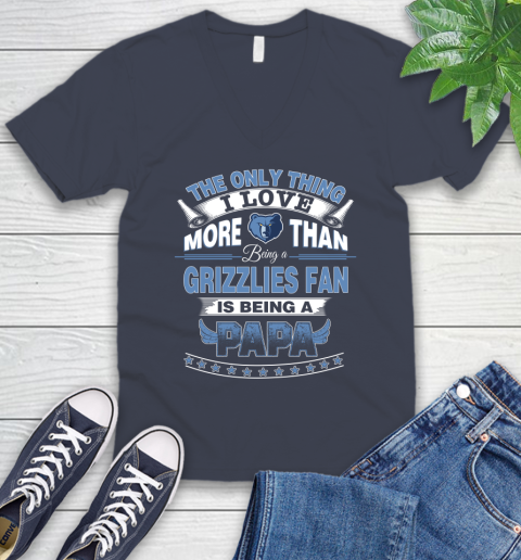 NBA The Only Thing I Love More Than Being A Memphis Grizzlies Fan Is Being A Papa Basketball V-Neck T-Shirt 8