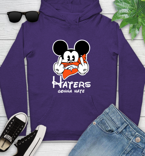 NFL Denver Broncos Haters Gonna Hate Mickey Mouse Disney Football T Shirt Youth Hoodie 5
