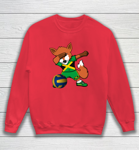 Dabbing Fox Jamaica Volleyball Fans Jersey Jamaican Sweatshirt 8