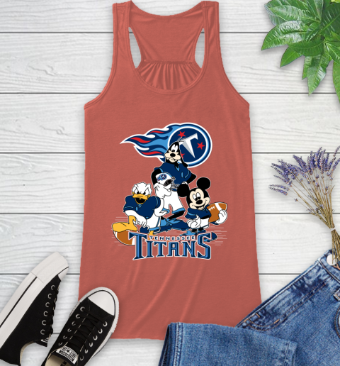 NFL Tennessee Titans Mickey Mouse Donald Duck Goofy Football Shirt Racerback Tank 3