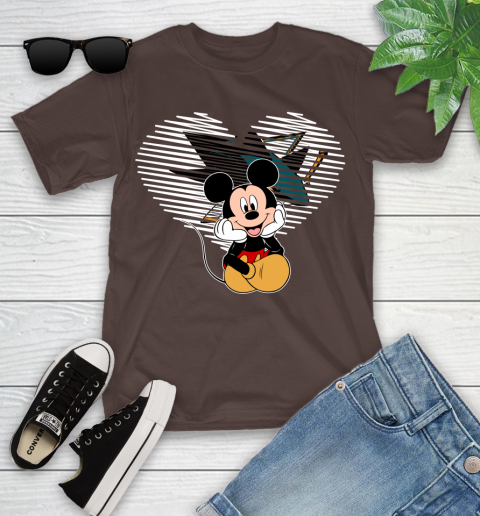 NHL San Jose Sharks The Heart Mickey Mouse Disney Hockey Youth T-Shirt 7