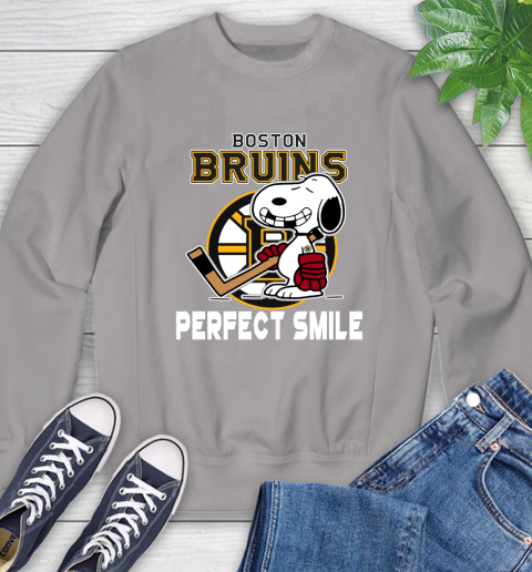 NHL Boston Bruins Snoopy Perfect Smile The Peanuts Movie Hockey T Shirt Sweatshirt 5
