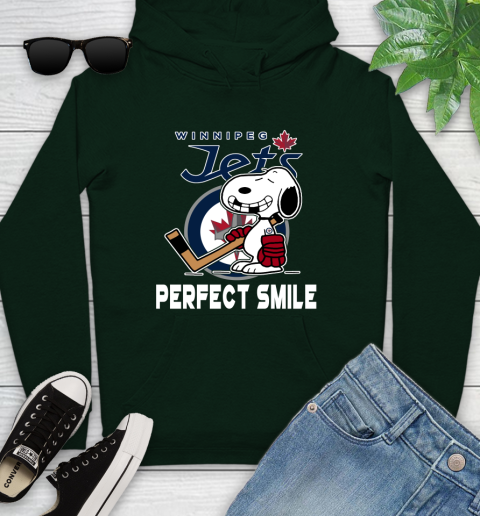 NHL Winnipeg Jets Snoopy Perfect Smile The Peanuts Movie Hockey T Shirt Youth Hoodie 14