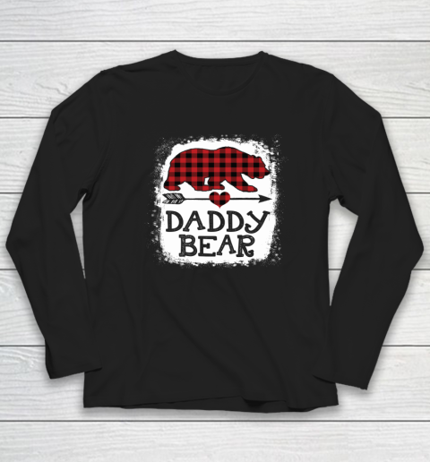 Daddy Bear Christmas Pajama Red Plaid Buffalo Family Long Sleeve T-Shirt