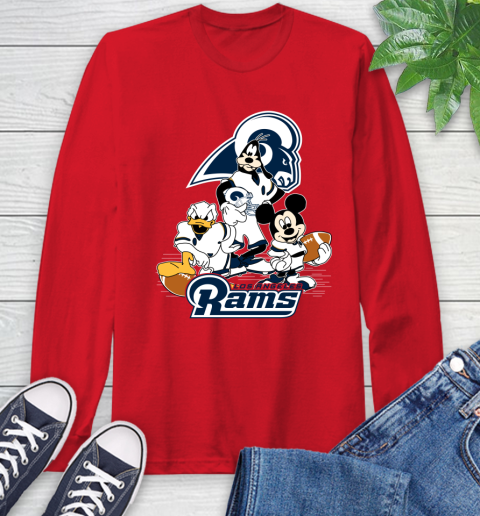 NFL Los Angeles Rams Mickey Mouse Donald Duck Goofy Football Shirt Long Sleeve T-Shirt 11