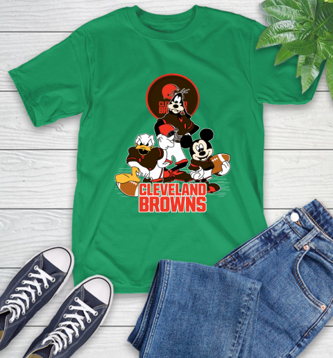 NFL Cleveland Browns Mickey Mouse Donald Duck Goofy Football Shirt T-Shirt 7