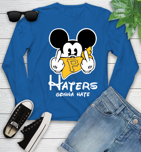 MLB Pittsburgh Pirates Haters Gonna Hate Mickey Mouse Disney Baseball T Shirt_000 Youth Long Sleeve 10