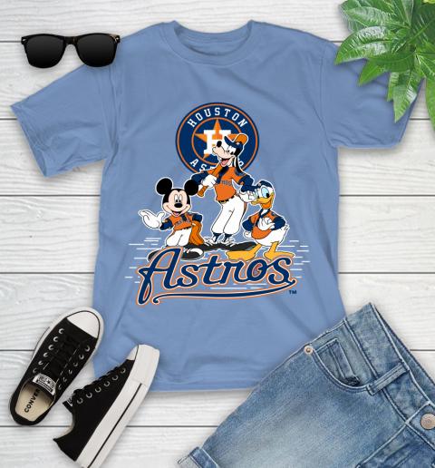 MLB Houston Astros Mickey Mouse Donald Duck Goofy Baseball T Shirt Youth T-Shirt 30