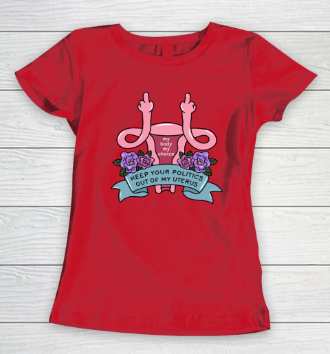 Middle Finger Uterus  Keep Your Politics Out Of My Uterus Women's T-Shirt 6