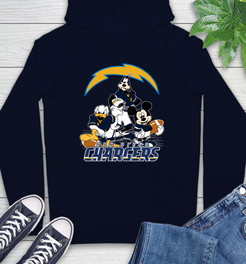NFL San Diego Chargers Mickey Mouse Donald Duck Goofy Football Shirt Hoodie 3