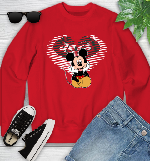 NFL New York Jets The Heart Mickey Mouse Disney Football T Shirt_000 Youth Sweatshirt 8