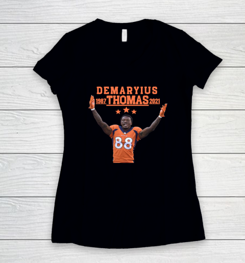 Demaryius Thomas 1987 2021 Women's V-Neck T-Shirt