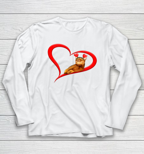 Funny Abyssinian Cat Valentine Pet Kitten Cat Lover Long Sleeve T-Shirt 9