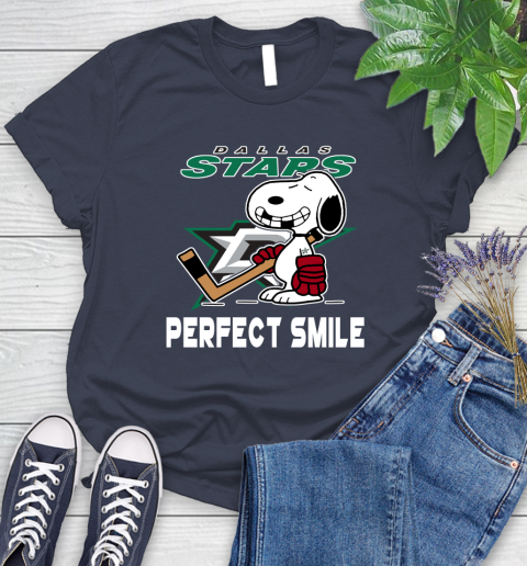 NHL Dallas Stars Snoopy Perfect Smile The Peanuts Movie Hockey T Shirt Women's T-Shirt 14