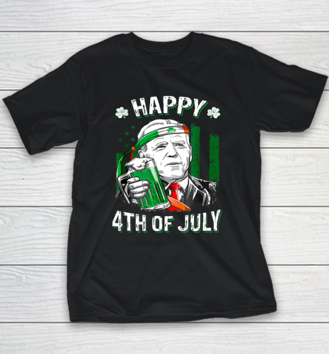 Anti Joe Biden St Patricks Day Shirt Funny Happy 4th Of July America Flag Youth T-Shirt