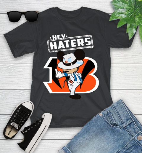 NFL Hey Haters Mickey Football Sports Cincinnati Bengals Youth T-Shirt