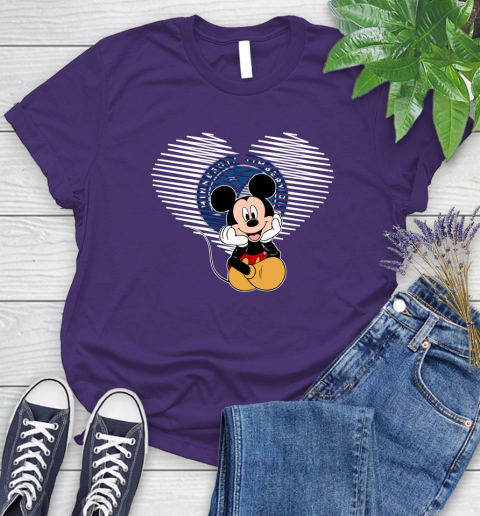 NBA Minnesota Timberwolves The Heart Mickey Mouse Disney Basketball Women's T-Shirt 4