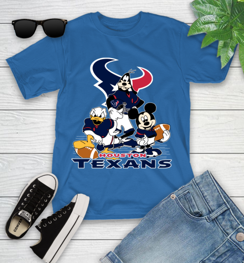 NFL Houston Texans Mickey Mouse Donald Duck Goofy Football Shirt Youth T-Shirt 12
