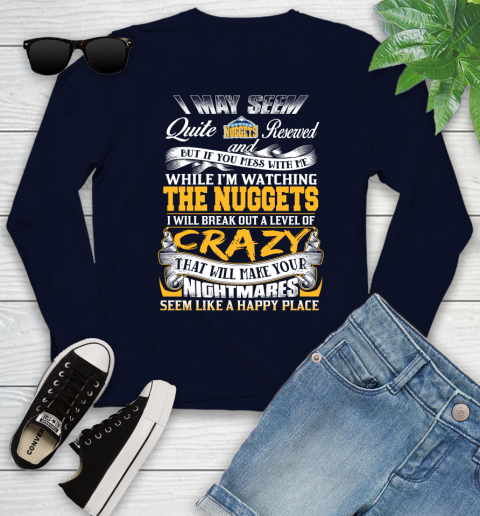 Denver Nuggets NBA Basketball Don't Mess With Me While I'm Watching My Team Youth Long Sleeve 2