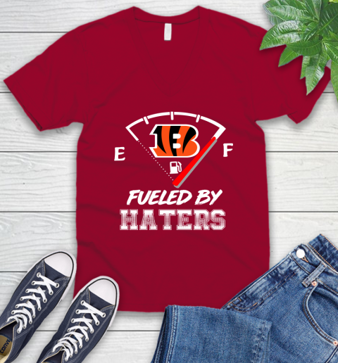 Cincinnati Bengals NFL Football Fueled By Haters Sports V-Neck T-Shirt 7