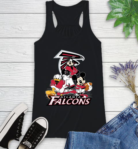 NFL Atlanta Falcons Mickey Mouse Donald Duck Goofy Football Shirt Racerback Tank