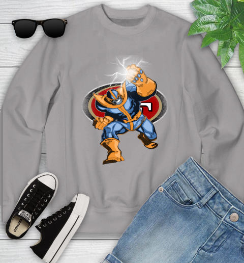 San Francisco 49ers NFL Football Thanos Avengers Infinity War Marvel Youth Sweatshirt 3