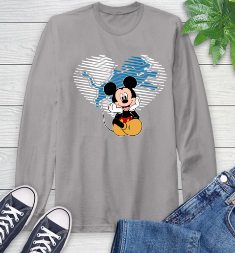 NFL Detroit Lions The Heart Mickey Mouse Disney Football T Shirt_000 Long Sleeve T-Shirt 6