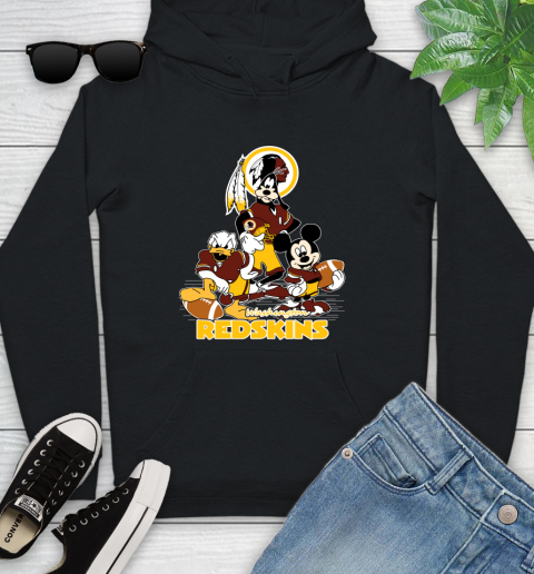 NFL Washington Redskins Mickey Mouse Donald Duck Goofy Football Shirt Youth Hoodie