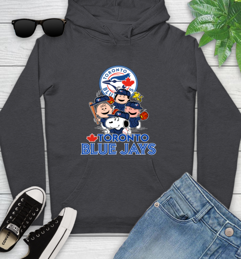MLB Toronto Blue Jays Snoopy Charlie Brown Woodstock The Peanuts Movie Baseball T Shirt_000 Youth Hoodie 8