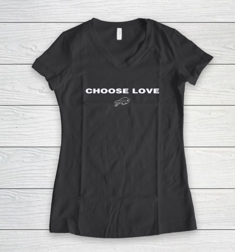 Choose Love Buffalo Bills Women's V-Neck T-Shirt 4