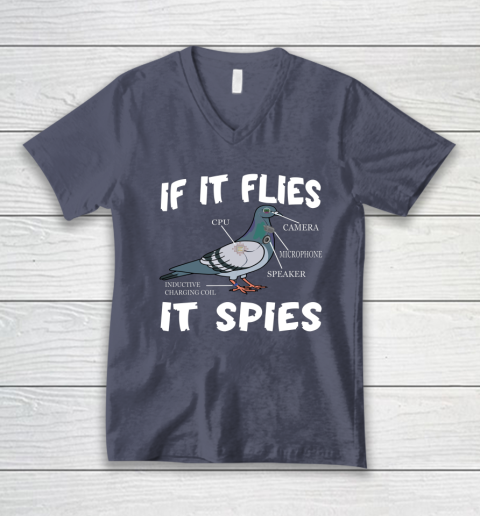 Birds Are Not Real Shirt Funny Bird Spies Conspiracy Theory Birds V-Neck T-Shirt 6