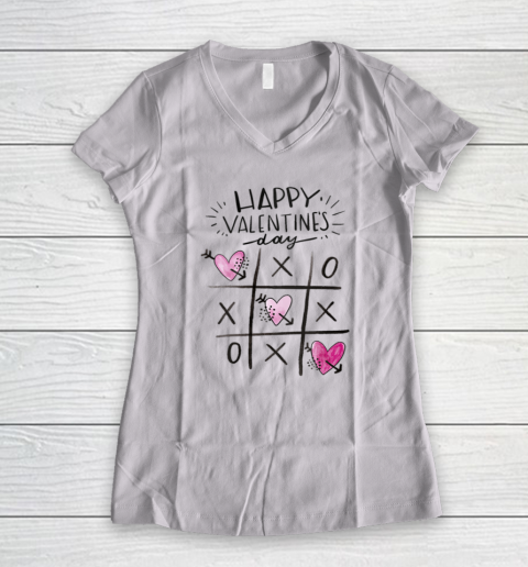 Love Happy Valentine Day Heart Lovers Couples Gifts Pajamas Women's V-Neck T-Shirt 1